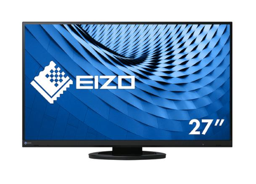 EIZO FlexScan EV2760-BK - Monitor a LED - 27" - 2560 x 1440 QHD - IPS - 1000:1 - 5 ms - HDMI, DVI-D, 2xDisplayPort - altoparlanti - nero